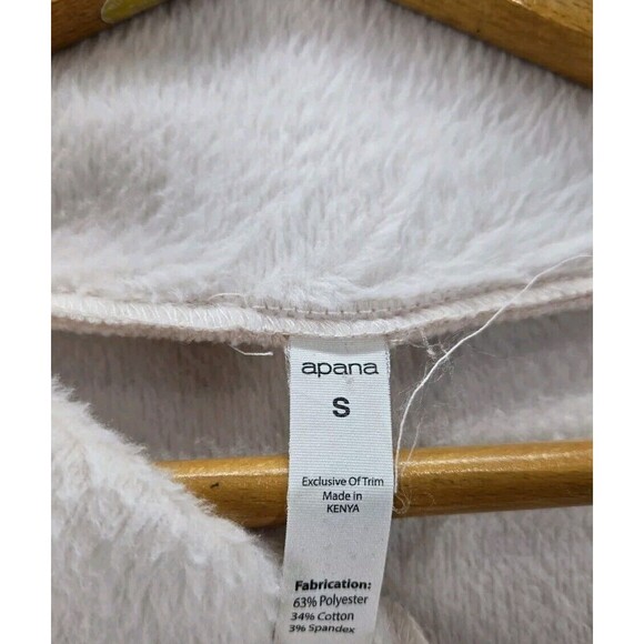 Apana Womens Fleece Lined Sweater Size XS Pink Asymmetrical Zip Mock Neck - Picture 5 of 7